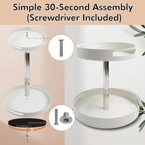Plateau de bain rotatif 360 à 2 niveaux pour optimiser le rangement du comptoir - 8