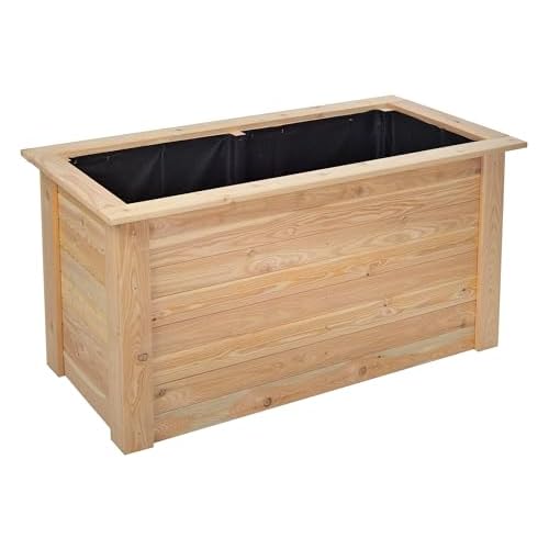 WH-Wood Raised Bed Made of Solid Larch Wood, L 146 cm x W 74 cm x H 74 cm, Herb Bed, Made in Austria
