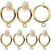 Aylifu 16 stks Gouden Clip-on Hoop Oorbel Converters Ronde Messing Oorbel Clips Oorbel Componenten Bevindingen met Easy…