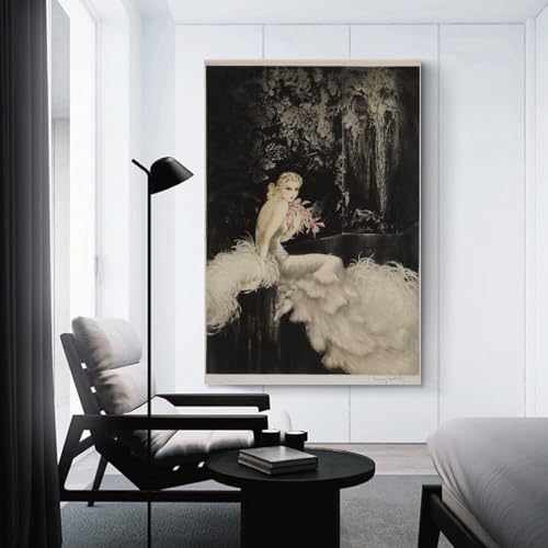 Impression sur toile Louis Icart orchidée 50x75 tableau mural - 3