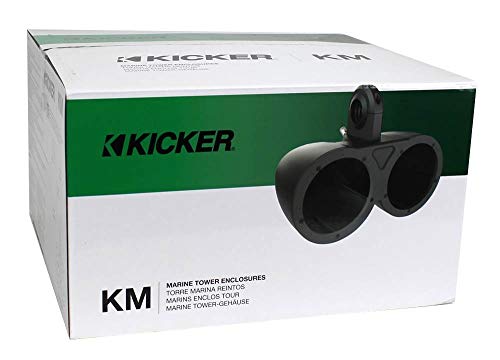 Image of KICKER Pair KMTED Marine Wakeboard Tower Enclosures for Dual 6 inch or 6.5 inch Speakers
