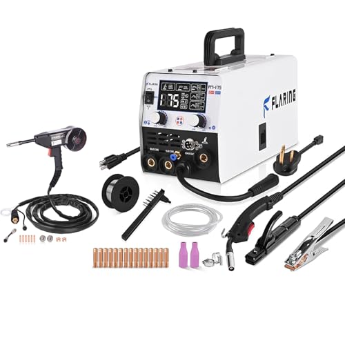 Image of FLARING 175amp MIG Welder,5 IN 1 120V 240V Dual Voltage Welder Machine with Spool Gun 150A 13FT Cable