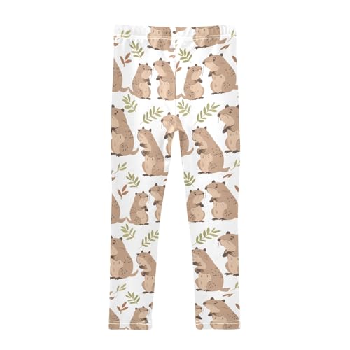 Cute Capybara Family Girls Leggings Athletic Pants Tights Stretch Bottom2