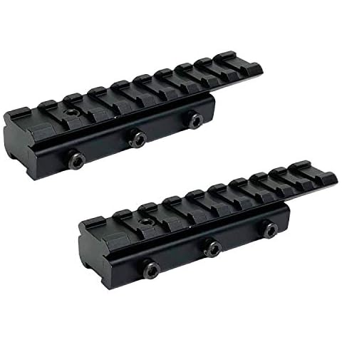 FSI 3/8" 11mm to 7/8" 20mm Dovetail to Picatinny Rail Adapter, Low Profile 11mm to 20mm Picatinny Riser Mount (2pcs) Cover