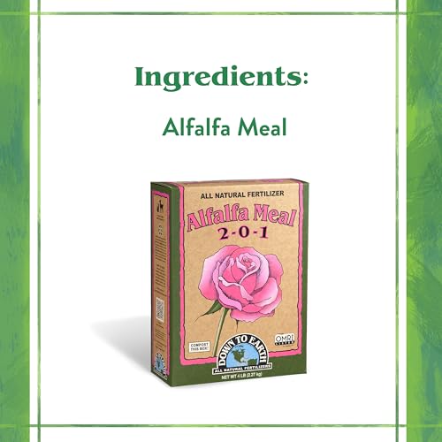Down To Earth All Natural Fertilizers Organic Alfalfa Meal - Plant Food for Roses, Bulbs, Flowers and Ornamentals 2-0-1, 0.5 lb