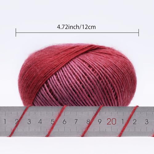 Image of NICEEC 2 Skeins 100% Rainbow Wool Yarn Soft Gradient, Self-Striping, Colorful Single Ply Yarn for Crochet & Knitting (Total 196ydsx2 /1.76ozx2) - 28#