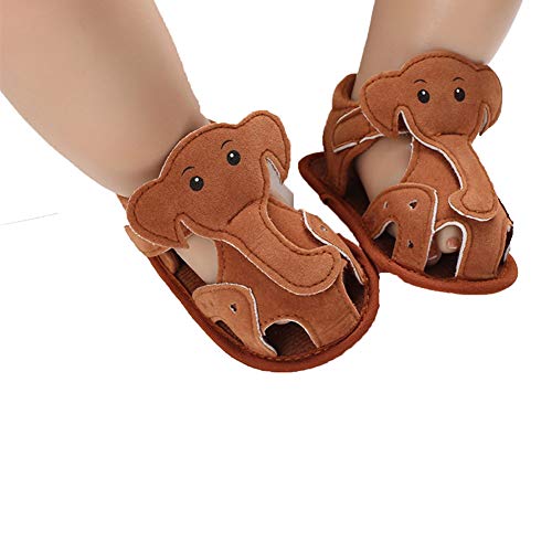 Bemycutie Baby Sandal Tassels Summer Toddler Slipper Shoes 0-18 Months (Brown, 0-6M)