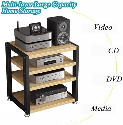 Speaker Stand,Compact HiFi Speaker Stand & Audio Rack - Stylish 3-Tier Media Cabinet for Home Theater, Turntable, Game Console, TV & Amplifier - Perfect for Electronics Storage