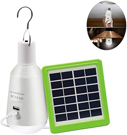 GOOD Solar Lights Outdoor Rechargeable Solar Panel Powered LED Lamp 7W E27 2600Mah Portable LED Light for Camping Emergency Tent Lights (Not Waterproof)