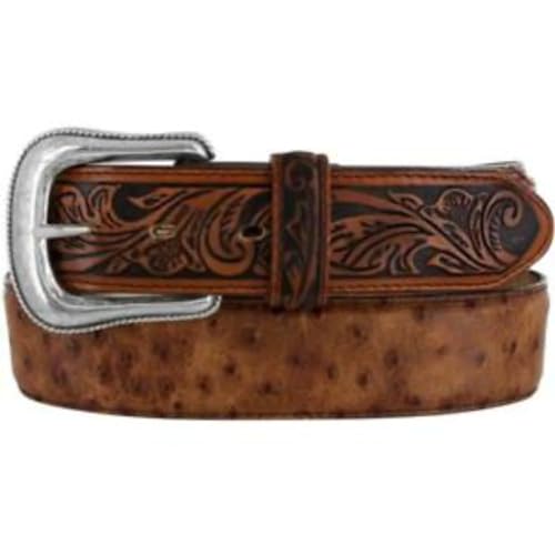 Tony Lama Rustic Ostrich Belts 40 Tan Men