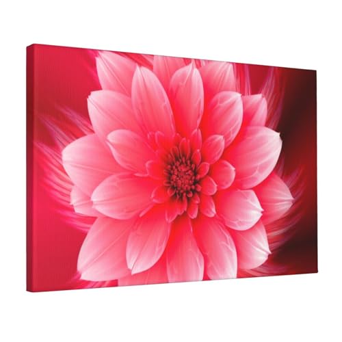 Toile murale fleurs roses et rouges YoupO 30x45 cm pour salon