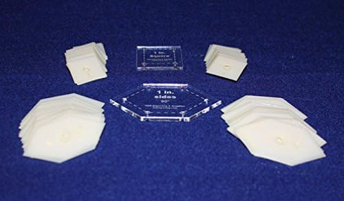Mylar 1 Inch Square & 90 Degree Hexagon 102 Piece Set - Quilting/Sewing Templates