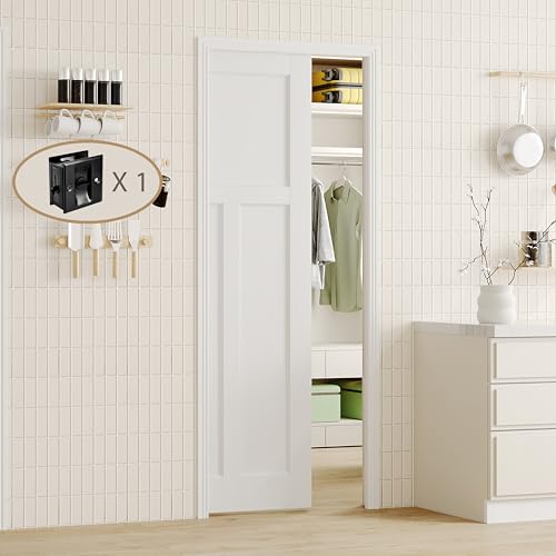 Image of Sliding Pocket Door, 32 inch x 80 inch, T-Shaped Core with Frame and Hardware Kit Set, Interior Doors for Pocket Door, White Primed - No Panel Assembly Required