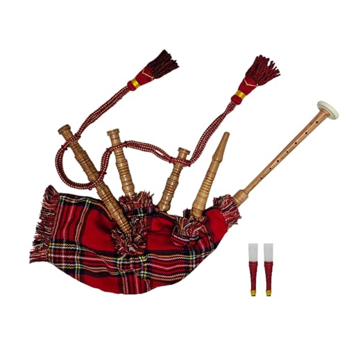 Anfänger-Dudelsack mit Musikinstrument Royal Stewart Tartan – Kokus-Holz-Finish mit 2 Blättern | Student Praxis Dudelsack für junge Lernende