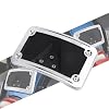 Curved Laydown License Plate Mount Frame Compatible with Harley 3 Hole Rear Fender Mount Replacement for 3148 (Chrome)