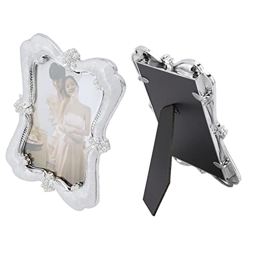 Gsycle 2PCS Picture Frame, 10x15cm Photo Frame Modern Simple Tabletop Display Wedding Photo Frame with Stand for Family Home Decor(B)
