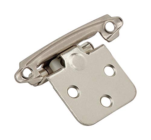 Silverline 6 Pairs Self Closing Cabinet Hinges Face Mount, for Variable Overlay Kitchen Door, Brushed Satin Nickel