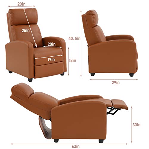 Fdw Recliner Chair For Living Room Reading Chair Home Theater Seating Reclining Chair Recliner Sofa Winback Chair Single Sofa Modern Easy Lounge With Pu Leather Padded Seat Backrest #TOP6