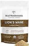 Real Mushrooms Lions Mane Powder - Organic Mushroom Extract for Cognitive Function Immune Support Brain Supplements Memory and Focus Vegan Supplement, 150 Servings