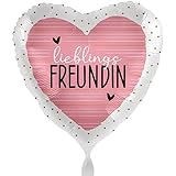 Folienballon Lieblingsfreundin Geschenk Ballon Geburtstag für Freundin, Tochter und Mutter -Made in EU- ungefüllt, Helium geeignet