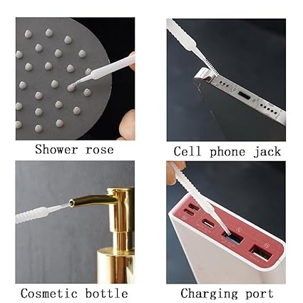 APURK Shower Cleaning Brush Shower Head Cleaning Tools Shower Hole Gaps Bore Cleaner Keyboard/Mobile/Headphone/Socket/Speakers Brush Bathroom Supplies (Pack of 10 Pcs) 4