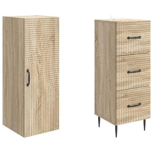 Armario de pared y cómoda roble Sonoma para aprovechar esquinas y zonas estrechas 5