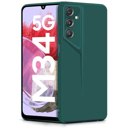 Image of WOW IMAGINE Slim Back Cover for Samsung Galaxy M34 5G | Galaxy F34 5G | Blade Series Ultra Thin Case with Lightweight Design | Camera Protection | Soft Matte Silicone Flexible Mobile Case - Green