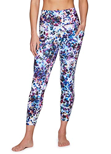 RBX Active Women's Leopard Legging with Pockets, Running Yoga Ultra Soft Squat Proof Leopard Print 7/8 Ankle Length Legging 7/8 Multi Leopard M