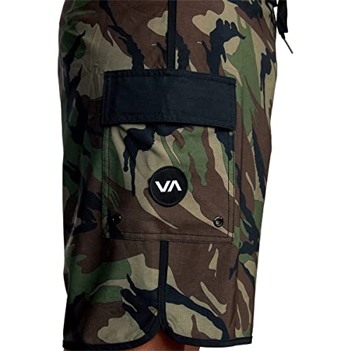 Rvca Mens Eastern Trunk 18" - Woodland Camo | 34 #TOP4