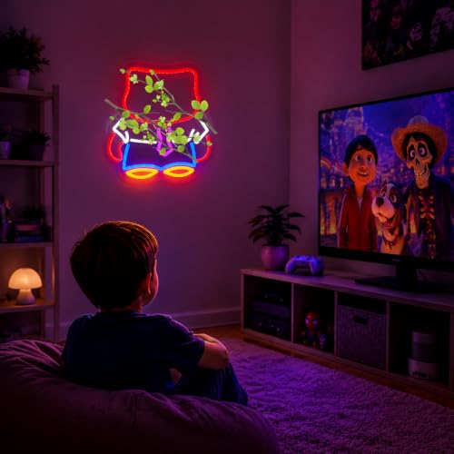 Image of Cartoon Neon Sign Game Anime Anger Neon Sign for Wall Decor, Dimmable Modern Acrylic LED Sign for Bedroom Game Room Kids Room Party Decor Gifts for Boy 5V Usb