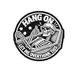 Hold On Let Me Overthink This Tattoo-Style Skeleton Coffin Sticker with Stars | Gothic Vinyl Decal | Skeleton Design for Laptops, Water Bottles, and More (4 inch)