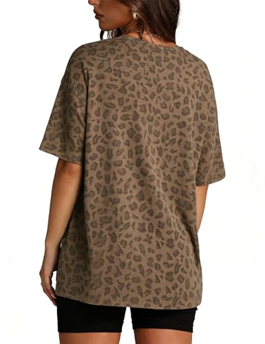 Image of Womens Camo Shirt Oversized Maple Leaf Short Sleeve T Shirts Tops