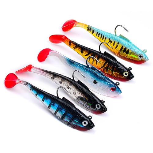 Ksvaye 5 Pieces Soft Lure Predator Pike Lures Sea Fishing Lu