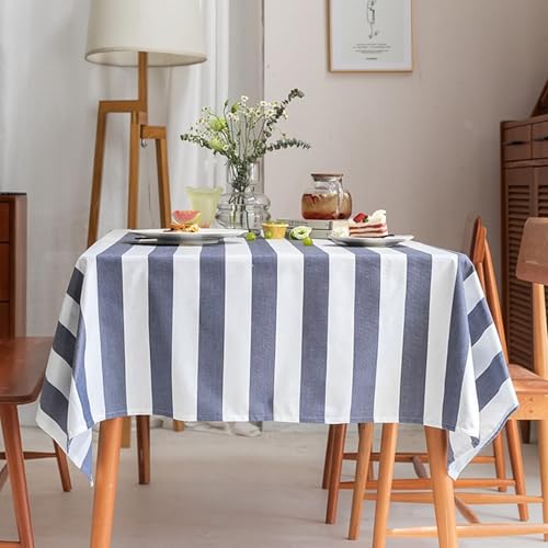 Nappe rectangulaire anti-tache en polyester bleu foncé pour protéger votre table avec style - 2