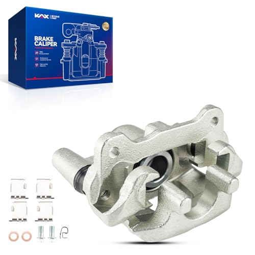 Image of KAX Disc Brake Caliper Assembly with Bracket for 2005 2006 2007 2008 2009 2010 Scion tC, Automotive Replacement Brake Caliper, Rear Left Driver Side