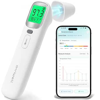 Baby Thermometer with Bluetooth App Tracking for Adults and Kids