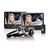 Lenco MES-415 Draagbare dvd-speler met dubbel scherm, USB en SD-aansluiting, 12 volt auto-adapter, afstandsbediening, 2 x hoofdsteunbevestiging, 2 x koptelefoon, zwart