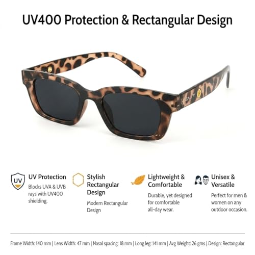 Image of Salty Alpha Lightweight Square Sunglasses For Men stylish | Carry Pouch Included | UV Protection Fashion Goggles for Women Durable | Gift for Man & Woman