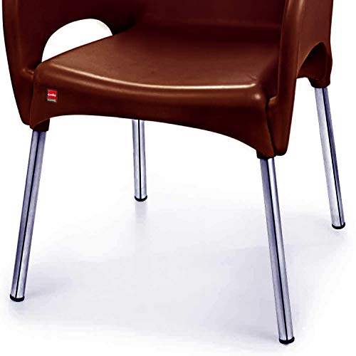 Image of CELLO Xylo Chair (Ice Brown, Set of 6) | Strong and Durable | Easy to Clean | Chair for Living Room, Bed Room, Kitchen, Office Room, Outdoor | 3 Years Warranty