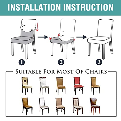 Dkslipgo Velvet Dining Chair Covers Stretch Chair Covers For Dining Room Chair Protectors Slipcovers Soft Thick Solid Velvet Fabric Washable (6,Orange) #TOP5