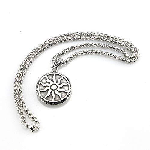 Awinrel Jewelry Men Women 316L Stainless Steel Sun Pendant Necklace Punk Retro Vintage Style Amulet 22" Chain #TOP6