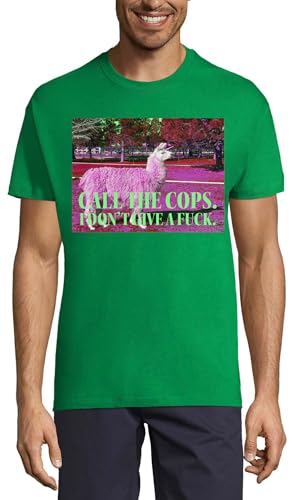 T-shirt lama homme en coton vert pour exprimer votre liberté d'esprit