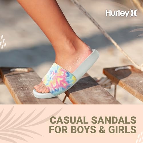 Hurley Naia Comfortable Slip-On Kids Sandals, Cute Girls' Slides for Indoor and Outdoor, Shower Slides for The Beach and Pool2