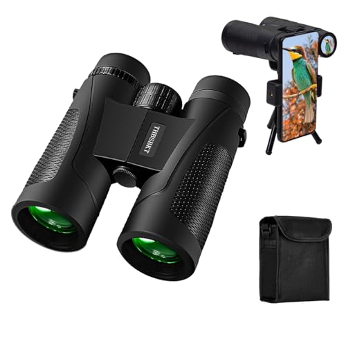 THBSBKT 12x42 HD High-Powered Binoculars for Adults - Professional Grade with Advanced Tripod & Phone Adapter, Waterproof Design for Outdoor Travel, Hunting, Birdwatching, and Cruises