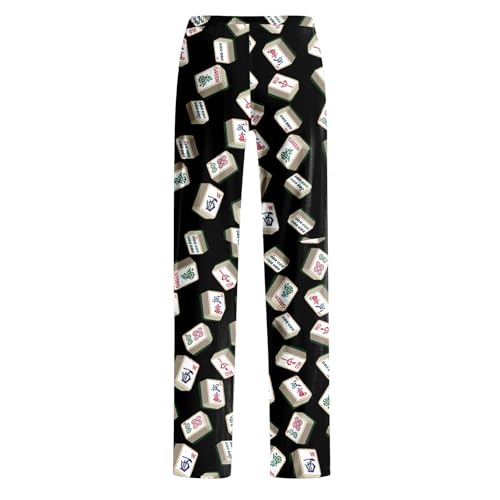 ADHOWBEW Mah Jong Pajama Pants for Women Men Funny Classic Game Relaxed Fit Cute Comfy Family Sleepwear4