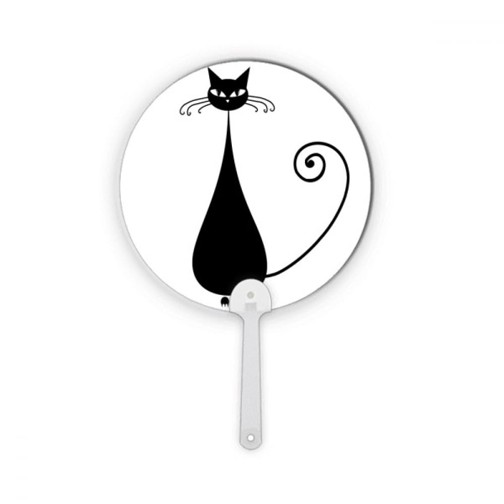 Décorations Halloween chat noir assis éventail plastique portable