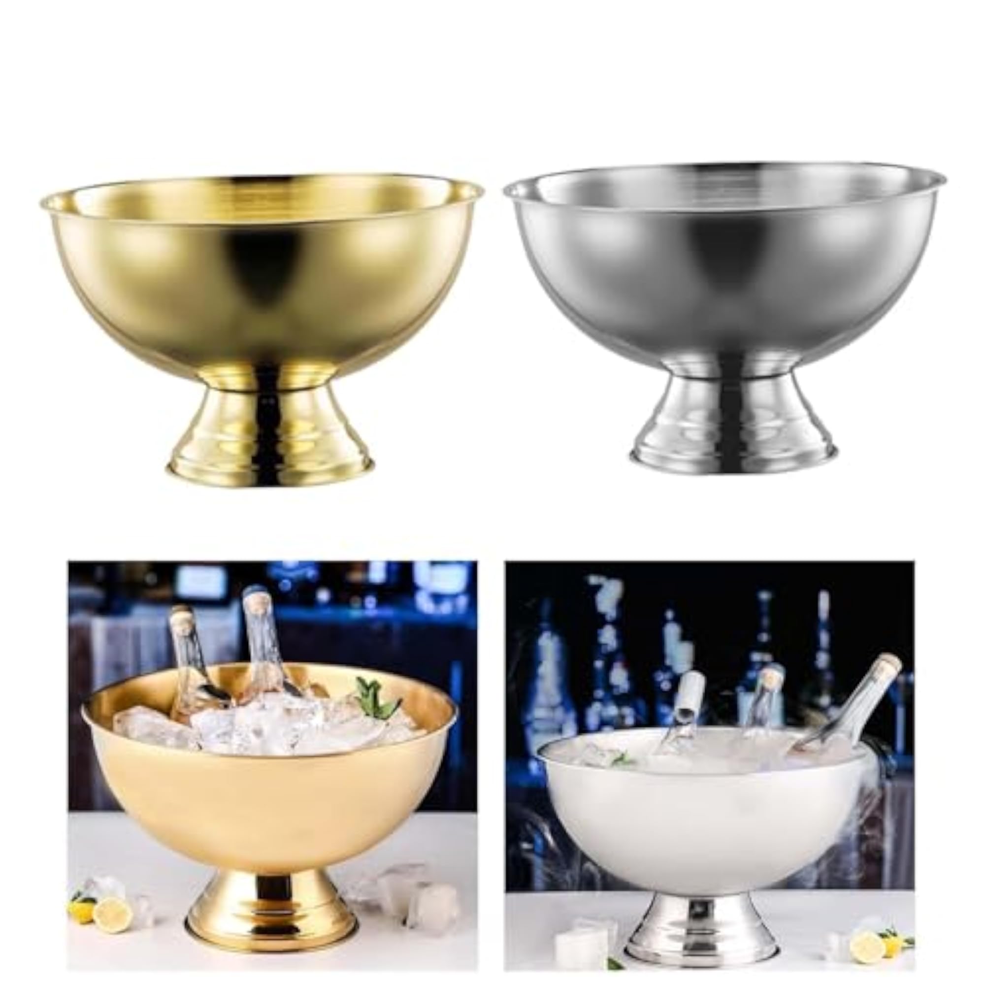 Sturdy Wine Cooling Bucket for Parties, Gold
