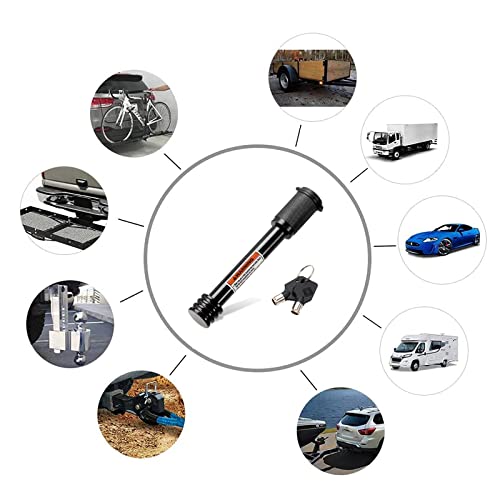 Czc Auto Trailer Hitch Receiver Lock Pin Keyed Alike 2 Pack 5/8 Inch Dia 4 Inch Super Extra Long Black Pin For Class Iii Iv Hitches For Hitch Bike Rack Tray Ball Tow Rope For Trailer Truck Car Boat #TOP6