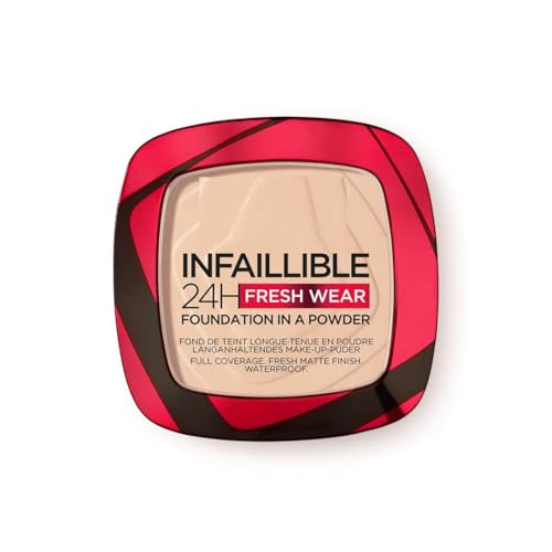Infallible 24H Fresh Wear Foundation in a Powder – 20 Ivory, 9g | Waterproof, Sweatproof, Transferproof | 24H Long-Lasting Matte Finish