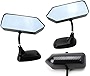 iJDMTOY Pair Universal F1 Style Side Mirrors w/Blue Glass Compatible With Acura Honda Mazda Subaru Toyota Nissan Scion, etc (Brackets Included w/Twill Weave Carbon Fiber Look Finish)